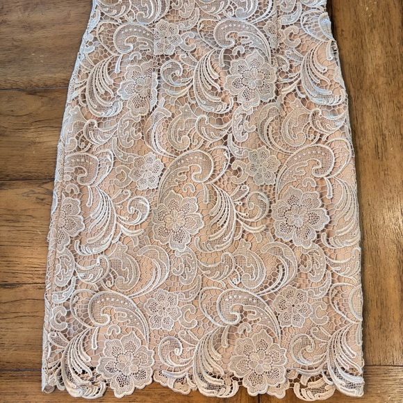 Adrianna Papell Illusion Lace Sheath Dress,size 8,Event Holiday Party Date Night - Picture 4 of 16
